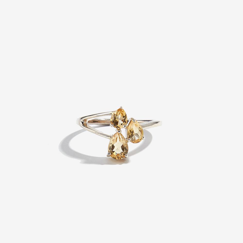 Atemberaubender Ring für Frauen, 925er-Sterlingsilber, natürlicher Citrin, Geburtsstein November, edler Schmuck für Verlobungsantrag, Liebesgeschenk
