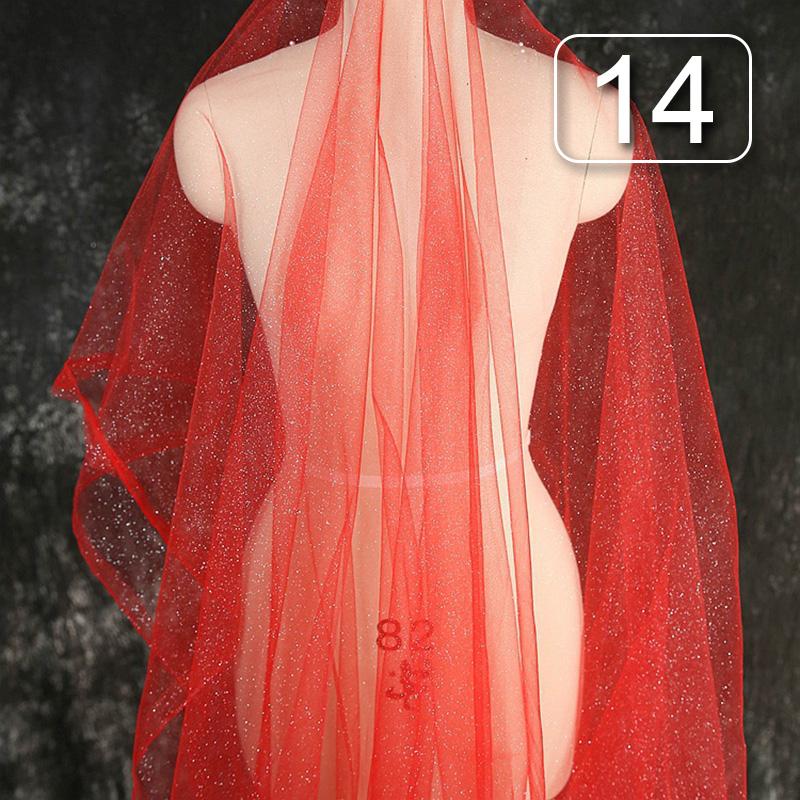 1 Meter glänzender feiner Puder-Tüllstoff, weicher Glitzer-Pailletten-Glitzer-Netzstoff für Party, Hochzeitskleid, Schleier, Hintergrundgarn