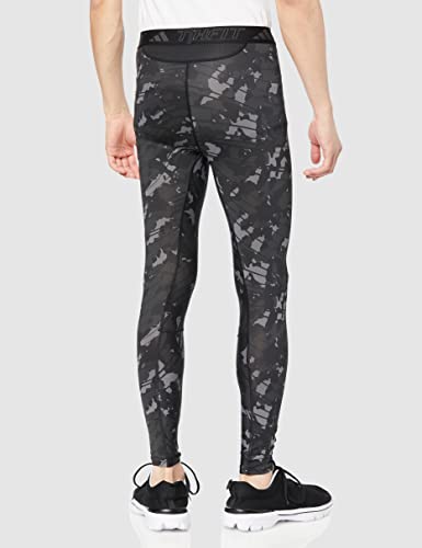 Adidas MMH56 Men's Techfit All-Over Print Training Tights, Black/Print (HS7569)