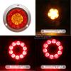 1/2 Stück 16 LED Auto Runde Rückleuchten 12V-24V Hinten Stopp Brems Lauf Rückfahrleuchte Für LKW Anhänger Wohnmobil Wohnwagen Blinker
