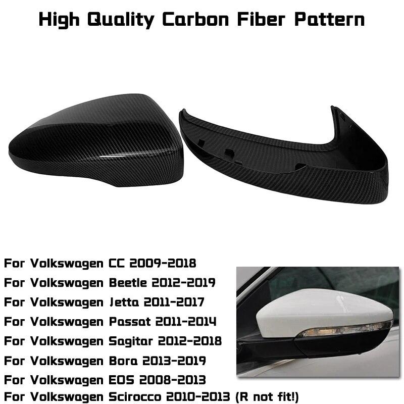 Side Mirror Cover Caps for Volkswagen Golf 6 GTI 7 MK7 R for MK6 Scirocco (Carbon Look) Passat B7 B8 Polo 6R 6C MK5 PLUS