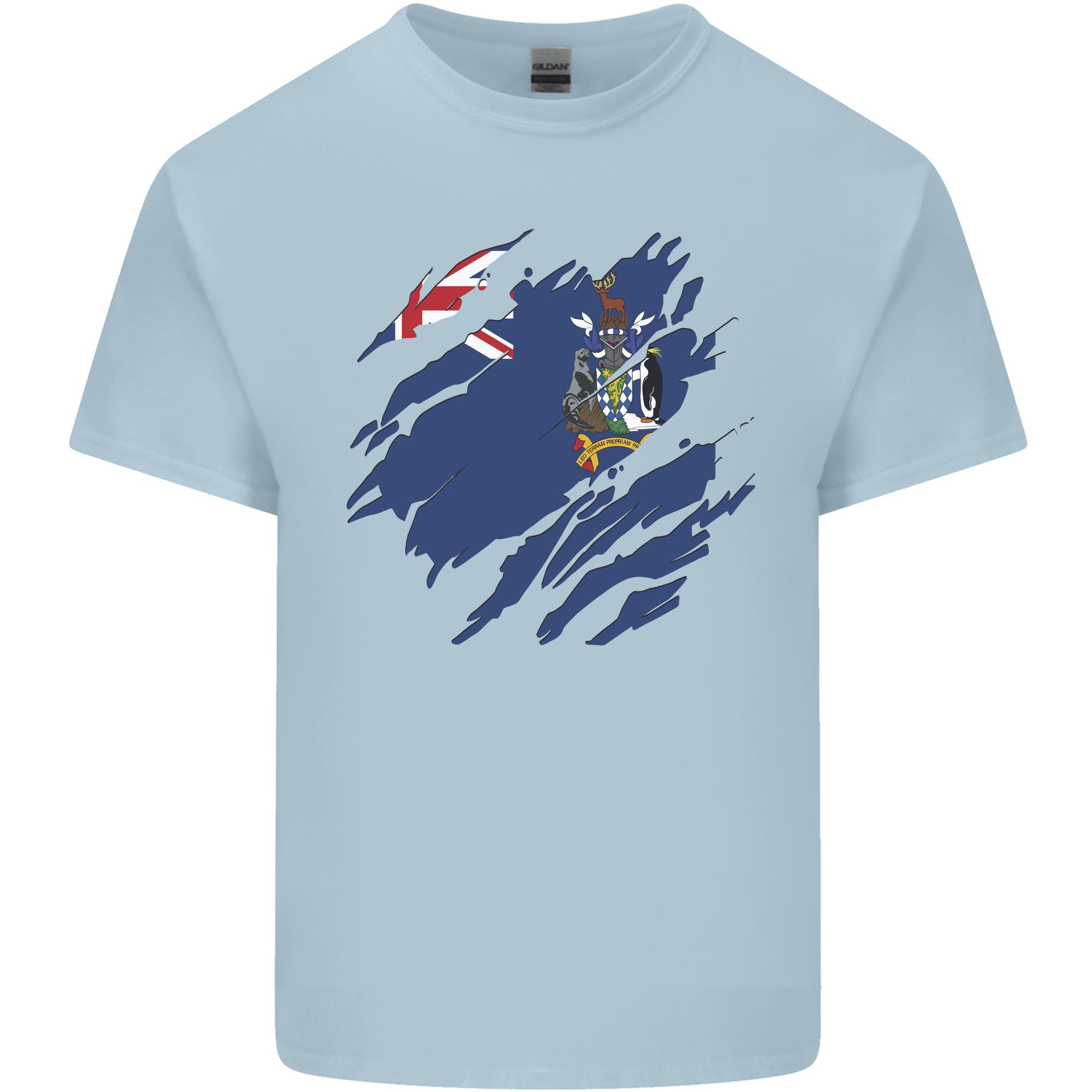 Torn Flag South Georgia and Sandwich Islands Unisexs Light Cotton TShirt S