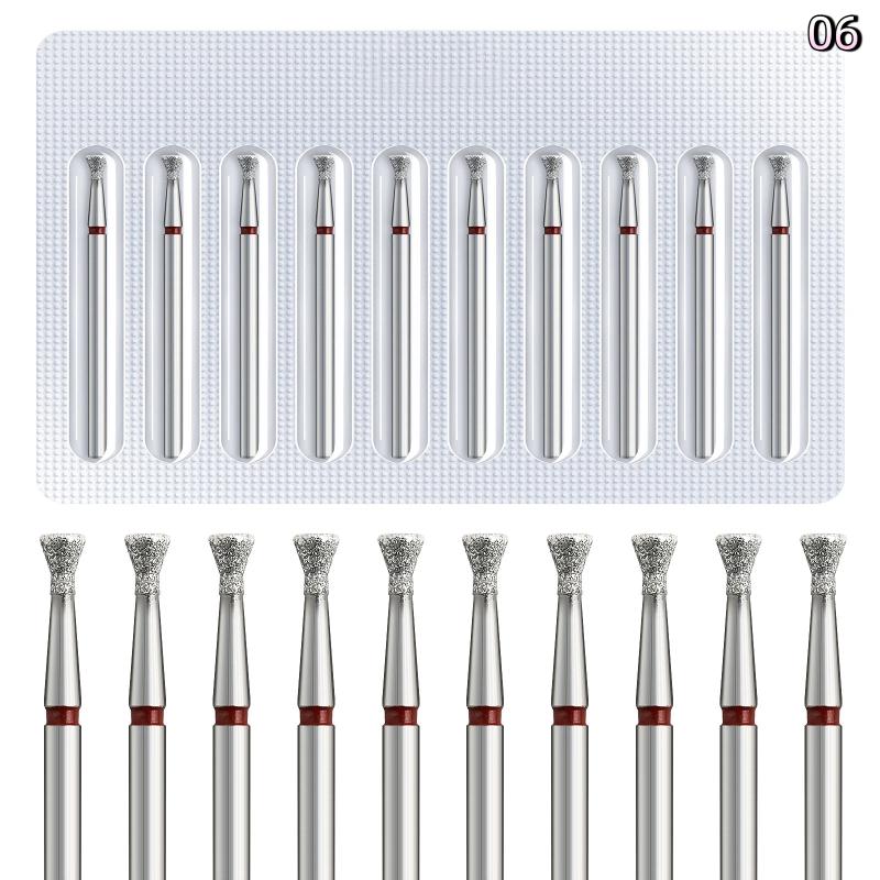 10Pcs Electric Nail Drill Bits For Manicure Pedicure Tungsten Dead Skin Removal Nail Polishing Grinding Head Manicure Tools