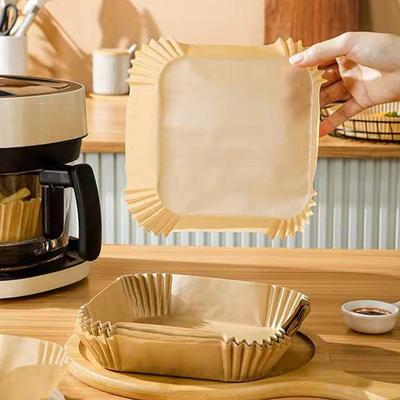 Papel Especial para Air Fryer Papel de Silicone Alimentar Bandeja de Papel Bandeja de Papel Papel Absorvente de Óleo Almofada para Alimentos Papel para Churrasco Assar em Casa