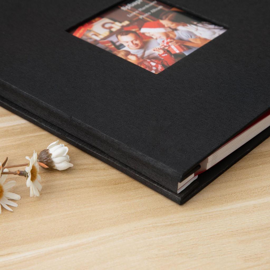 Handgefertigtes 16-Zoll Jute Fotoalbum, Selbstklebend mit Fenster, Große Speicherkapazität