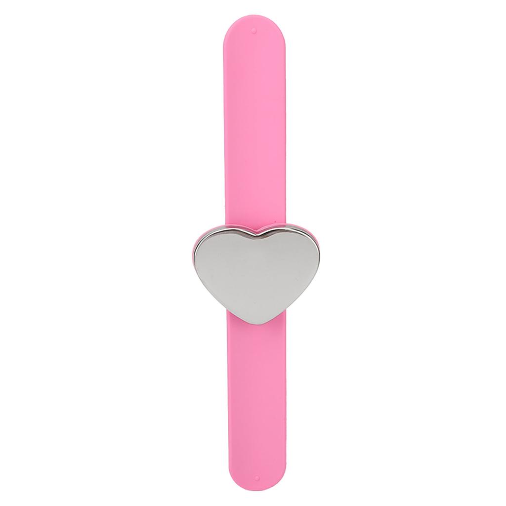 Magnetic Palette Bracelet Heart Shape Silicone Ring Slap Bracelet for Beauty Salon Pink