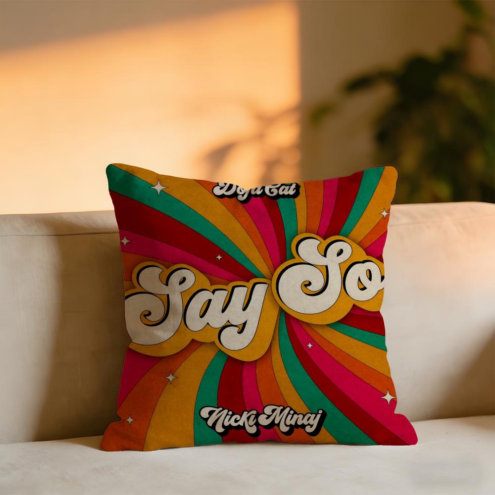 DDoja Cat Singer Cushion Cover Cozy Velvet Throw PillowSoft Warm Cushion For Sofa  Bed