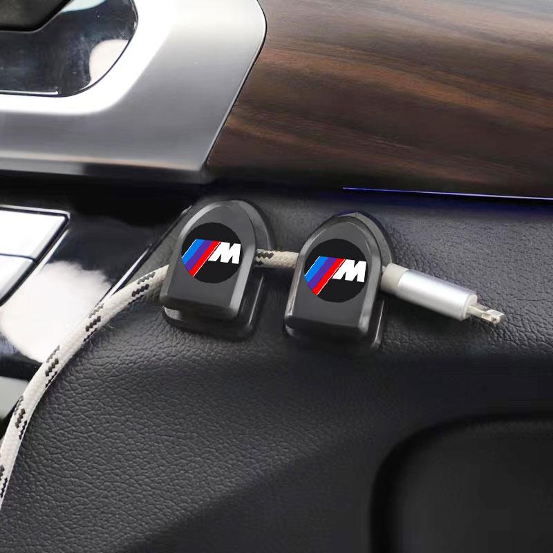 M LOGO Car Hooks Black Self Adhesive Invisible Hooks Interior Storage Holder for Bmw M3 M4 M5 M6 F20 F30 G20 F31 F34 F10 G30 F11 X3 X4 I3 1 3 5 Series