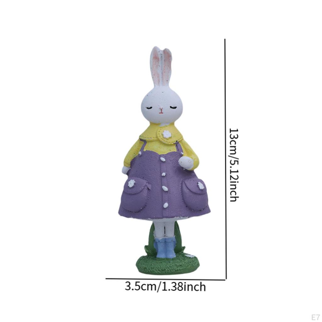 Easter Bunny Figurine Sculpture Decorative Fine Workmanship Decoration Desktop Ornament for