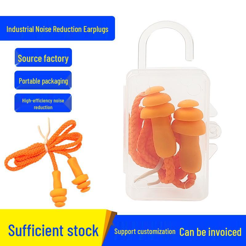 1270 Silicone Noise-Reducing Earplugs: Washable, for Industrial, Workshop, Study, and Sleep - Comes with Hook Box.