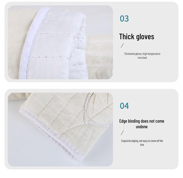 High-Temperature Resistant Industrial Baking Gloves - Five-Finger, Anti-Scald, Heat-Insulating, Wear-Resistant, Thickened Protection.