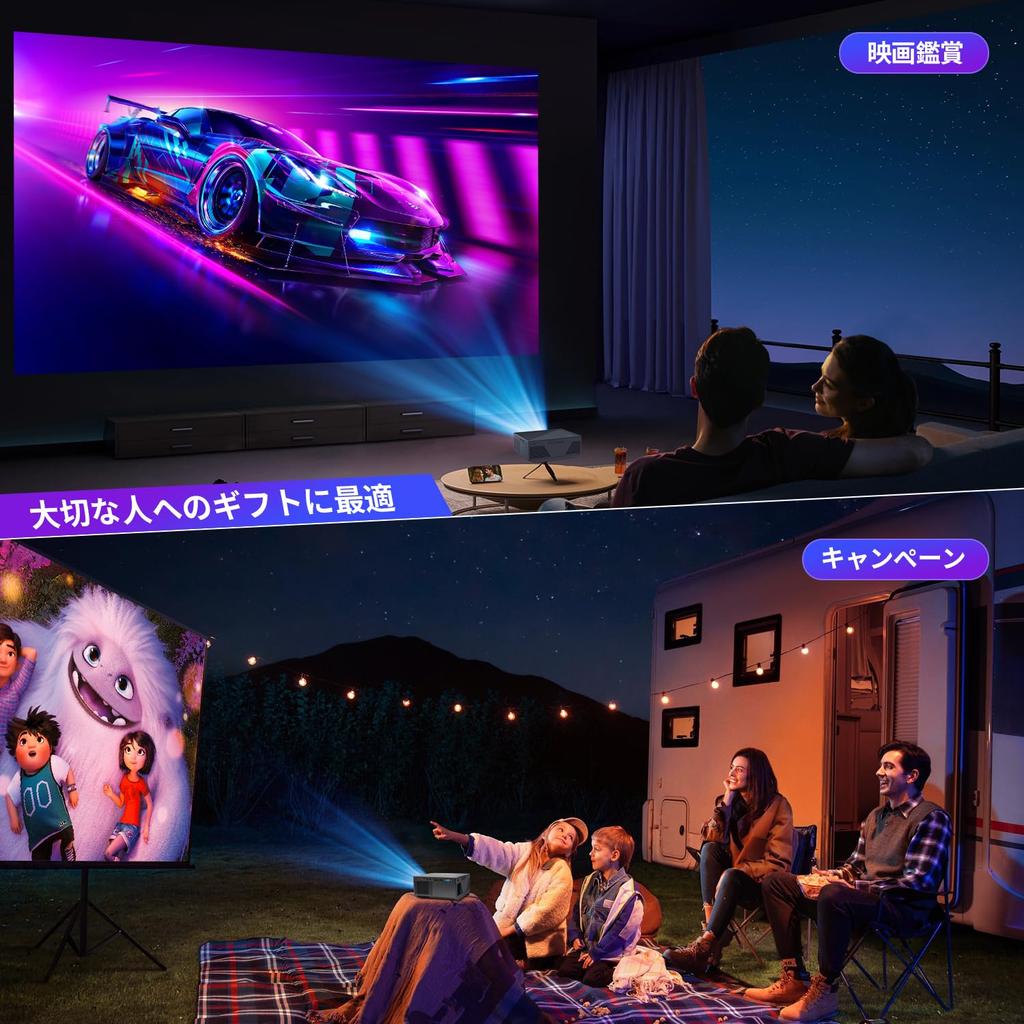 ZDK Ausgestattet mit Bluetooth 5GWIFI 1080P Full HD Hohe Helligkeit Kleiner Projektor für Zuhause Mini Leichter Projektor Decke 20000Lumen 4K Kompatibel