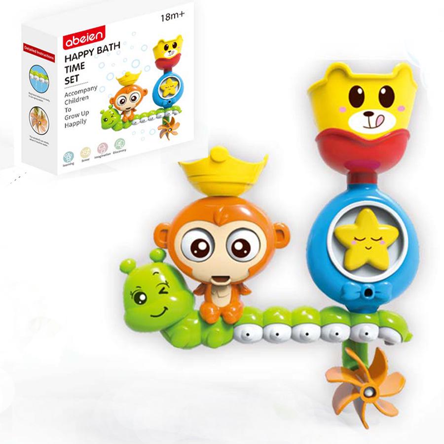 Monkey Spinning Bath Toy with Shower Spray for Water Play