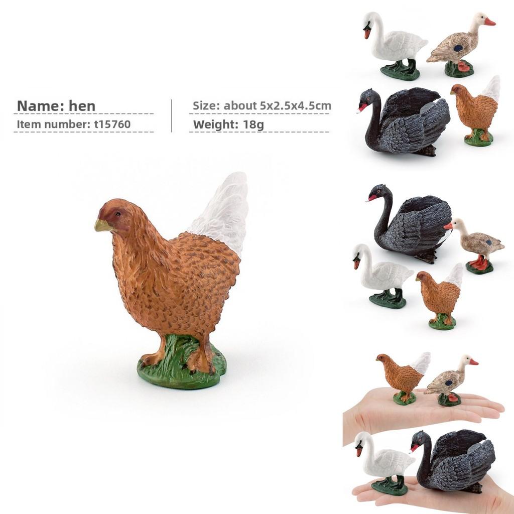 Pvc Farm Animal Decor Set With Realistic Swans Ducks And Chickens For Home Or Office Display