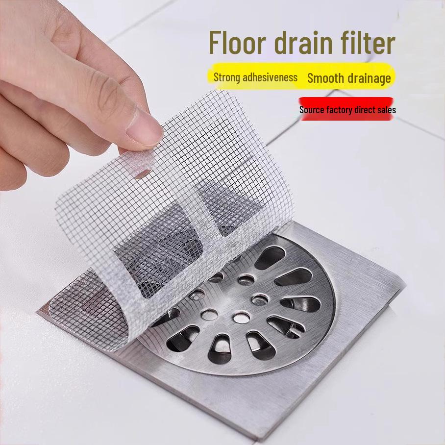 

Disposable Anti-Clog Floor Drain Sticker for Kitchen & Bathroom Grid Drain Sticker 10cmx10cm [Single]