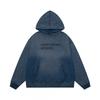 Mens Oversized Streetwear Hoodie With Distressed Zipper Graphic Print Cotton Long Sleeve Pullover Casual Wear