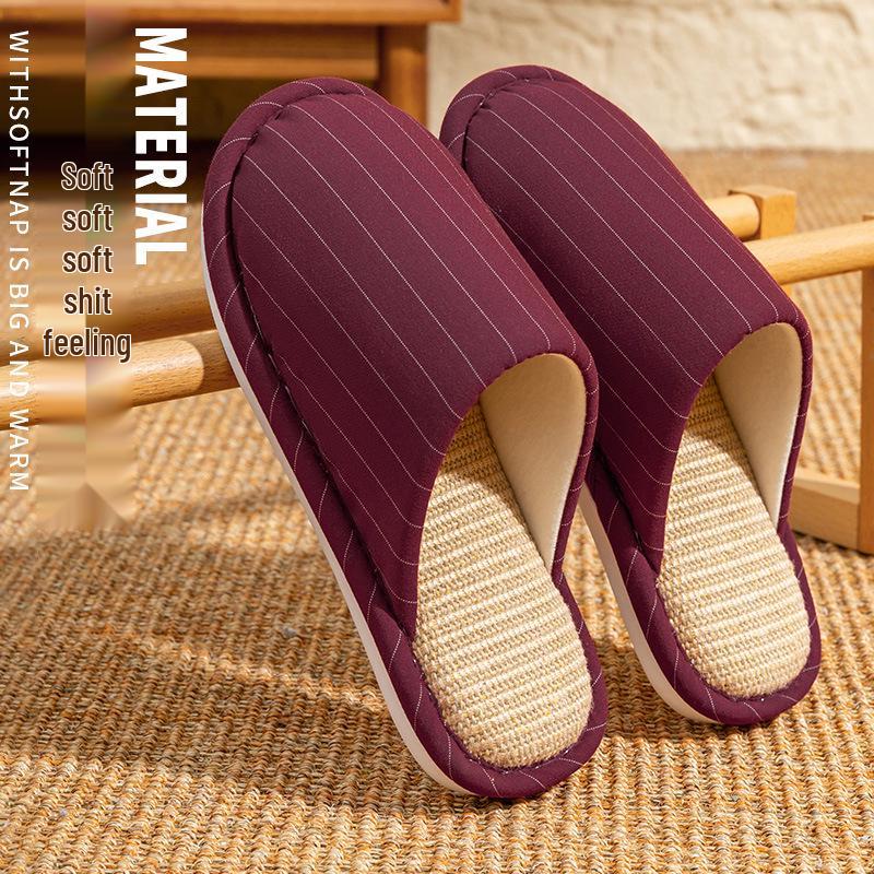 

Унисекс хлопковые бесшумные домашние тапочки на все сезоны 2025 - Новая осенне-зимняя коллекция 40-41 красный