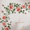Flowers Wall Decals Peel And Stick Removable Floral Art Wall Stickers for Living Room Girls Room Nursery Bedroom