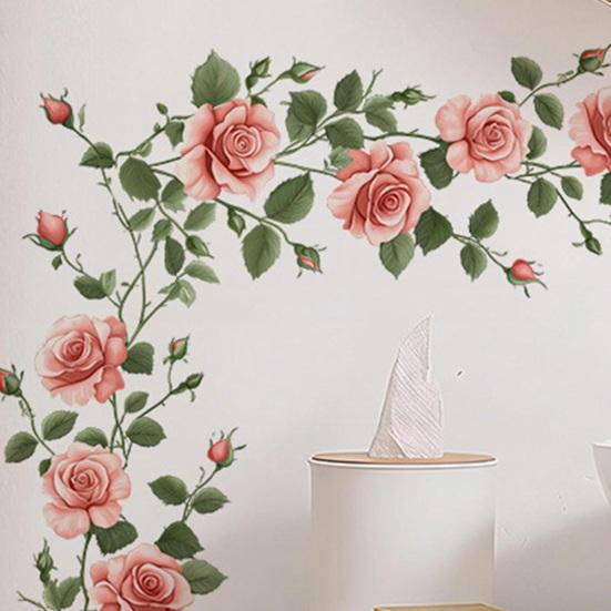 Flowers Wall Decals Peel And Stick Removable Floral Art Wall Stickers for Living Room Girls Room Nursery Bedroom