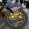 London Bus Journey Round Area Rug Under Office Chairs Bedroom Living Room Home Decor