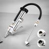 Hand Operated Air Chuck Pressure Gauge with Angled Tire Head and Hose for Motorcycle and SUV Tire Care Tasks