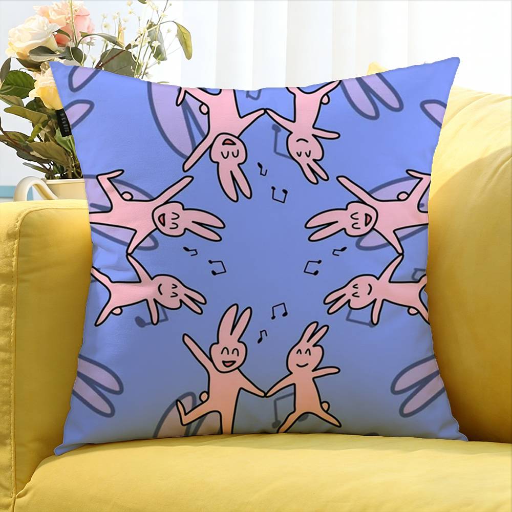 My Friend Rabbit Various Sizes Square Pillow Case For Car Home Bedchamber Decor