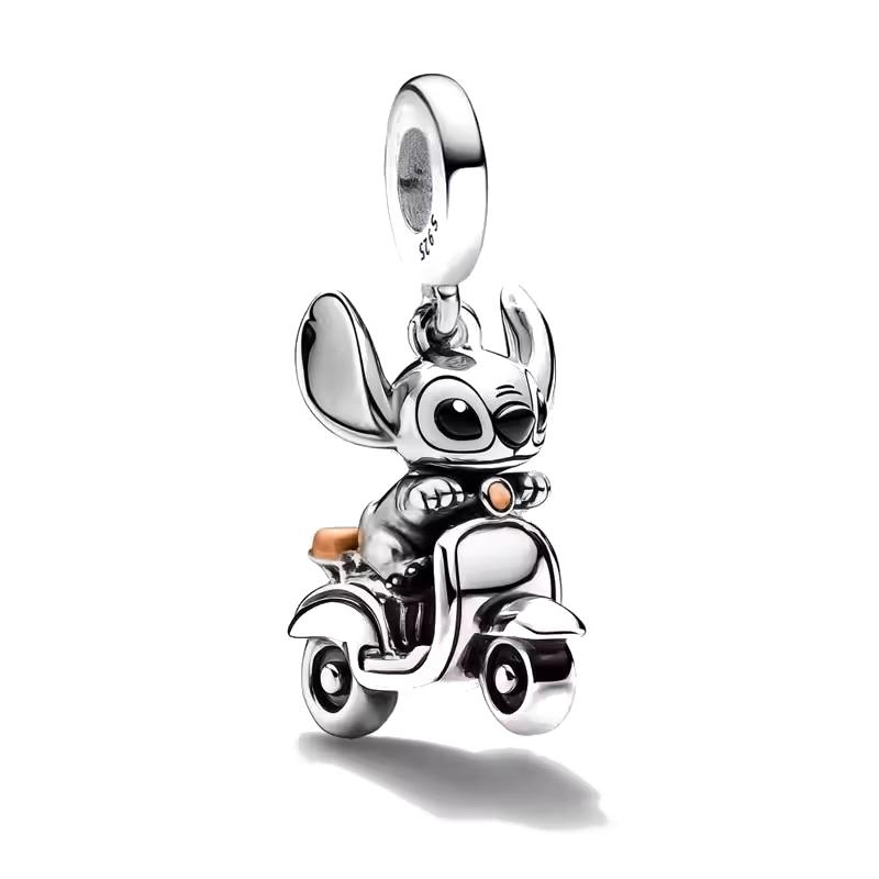 New 925 Silver Cute Lovely Stitch Lilo Pendant Bead The Princess Charm Fit Bracelet DIY Women's Jewelry Gift