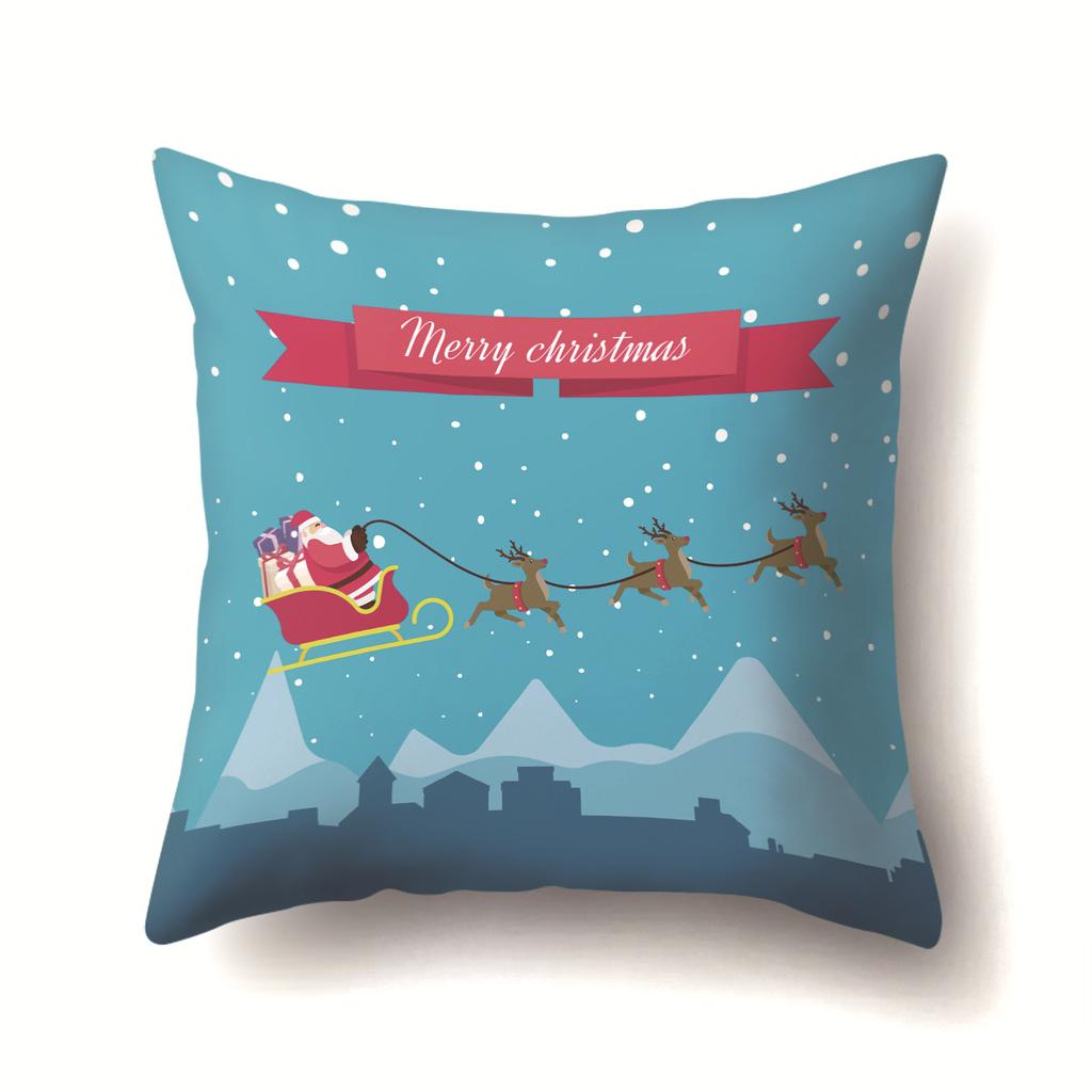 Christmas Santa Claus, Trees, Etc. Polyester Pillow, Sofa Cushion, Bedside Decoration