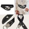 Trendy Spring Metal Waist Belt With Sparkling Water Digger Buckle For Women Fashion