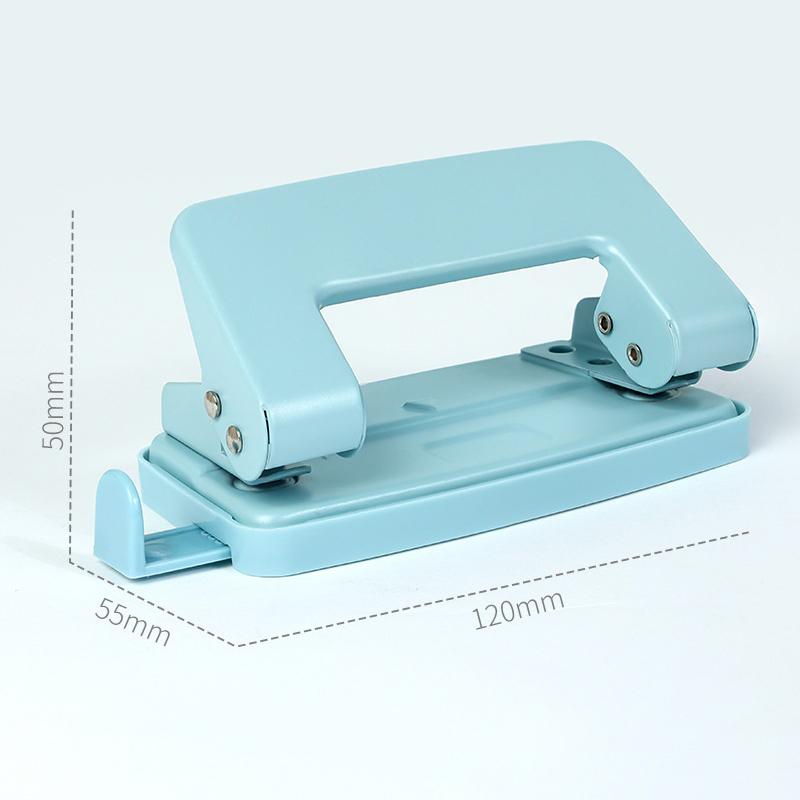 Mini 2-Hole Punching Machine Diy Hole Punching Detection Book Page Stitcher Office Stationery Macaron Color