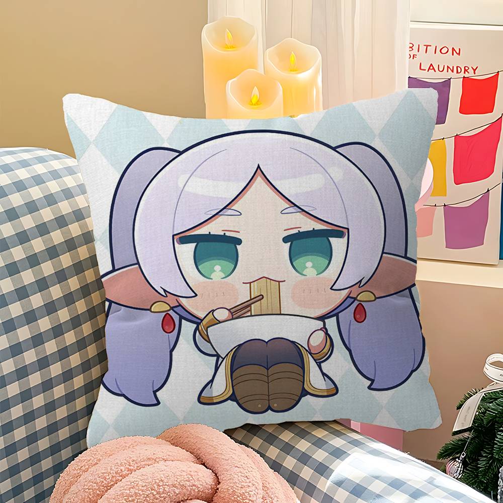 Cute Sousou No Frieren Pillow Cover Sofa Cushion Cover Home Room Decoration Children Gift