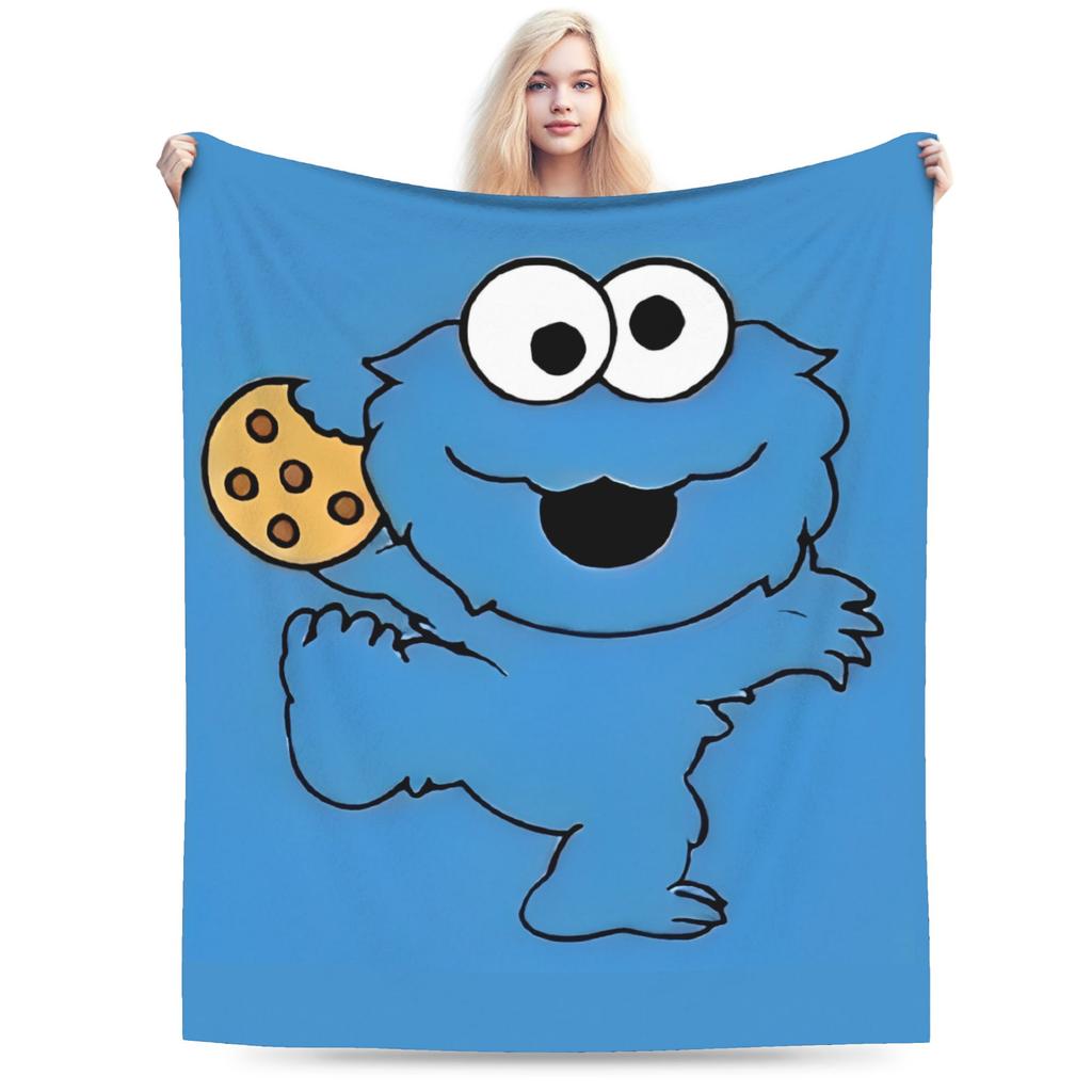Cookie Monsters Cartoon  Blanket Fleece Decoration Sesame Street SesameStreet Soft Throw Blanket for Sofa Car Plush Thin Quilt