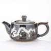 Semi-handmade Jun Grey Silver Inlaid Jinglan Teapot Set