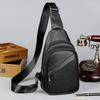Men's Crossbody Chest Bag - Trendy Korean Style Cowhide Shoulder Bag