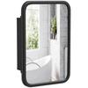 Bathroom Wall Cabinet With Tempered Mirror Metal Bathroom Mirror Cabinet With 3 Shelves Black