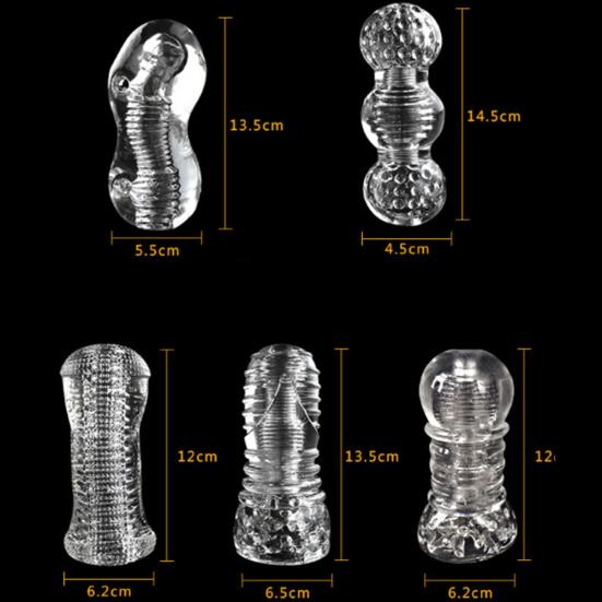 Transparent Soft Silicone Masturbator Aircraft Cup Men Penis Trainer Sex Toy