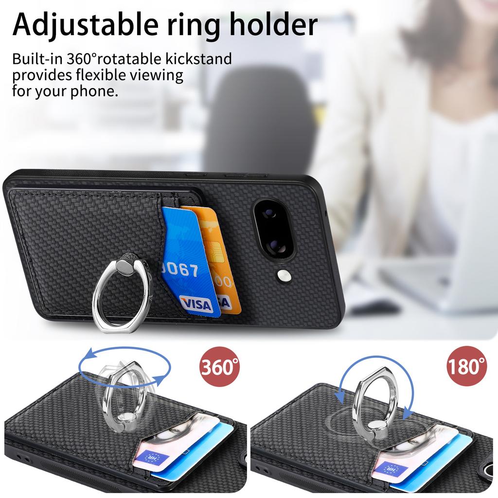 For Google Pixel 9a Case Card Slots Ring Holder Kickstand Phone Cover