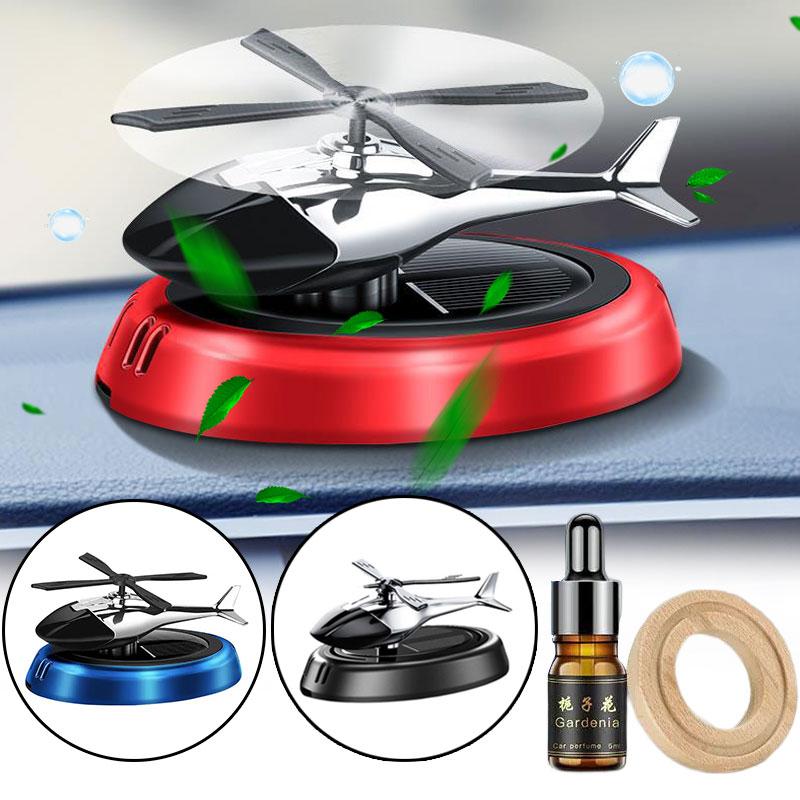 Purificador de Ar de Carro Helicóptero Solar Rotativo Difusor de Aroma Acessório Decorativo para Interior Automotivo Universal