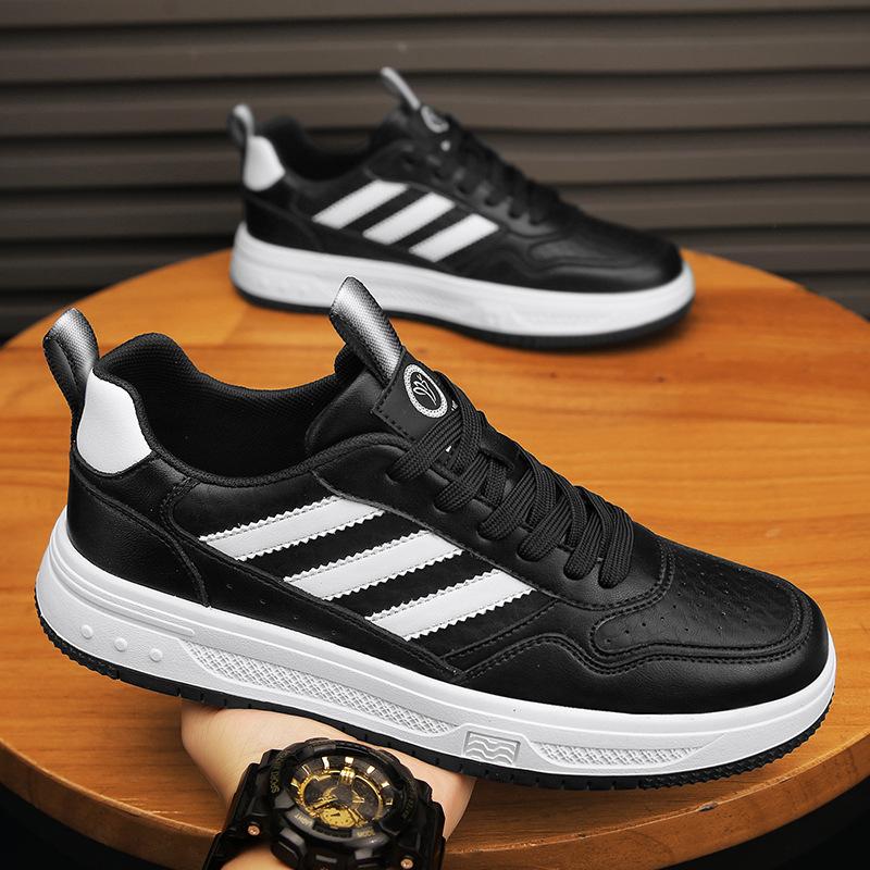 Sports versatile board shoes leather fashion men's shoes spring and summer platform casual wheat trendy shoes