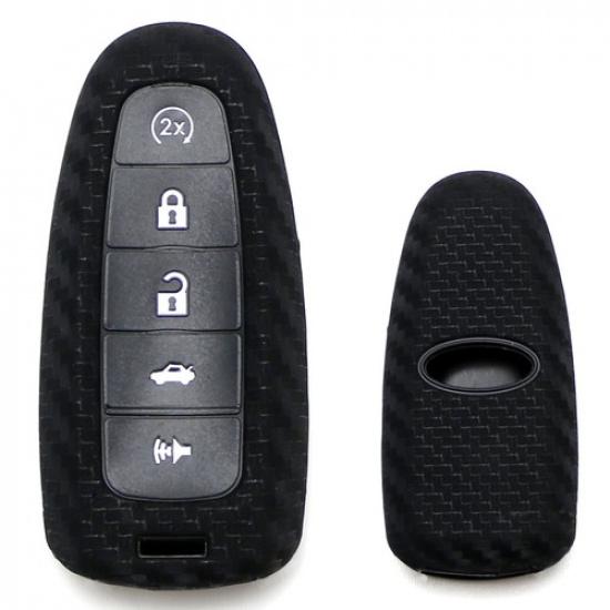 

Carbon Fiber Soft Silicone Key Fob Cover For Ford 11-17 Explorer, 13-16 C-MAX...
