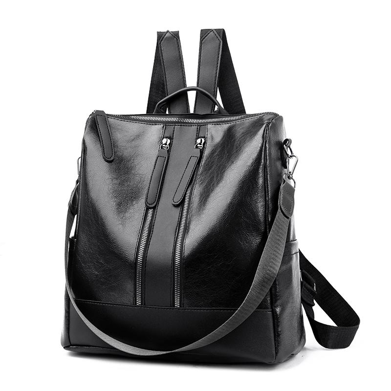 Women Versatile Backpack - Spacious PU Leather School Bag with Adjustable Straps Multiple Pockets for College Work shoulder bag