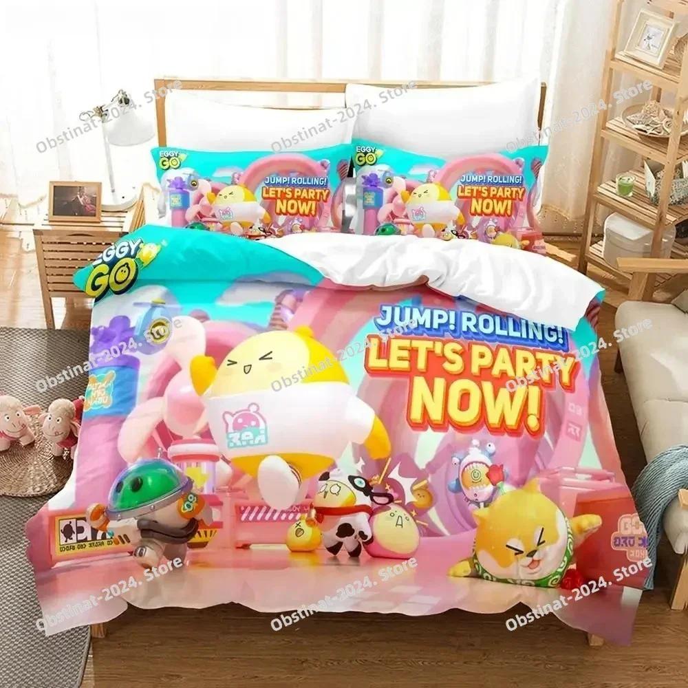 Tekstylia Domowe Eggy Party Pościel Zestaw Drukowana Pojedyncza Kołdra Poszewka na Kołdrę Poszewka na Poduszkę 3 Sztuki Rozmiar Dziecięcy Dorosły