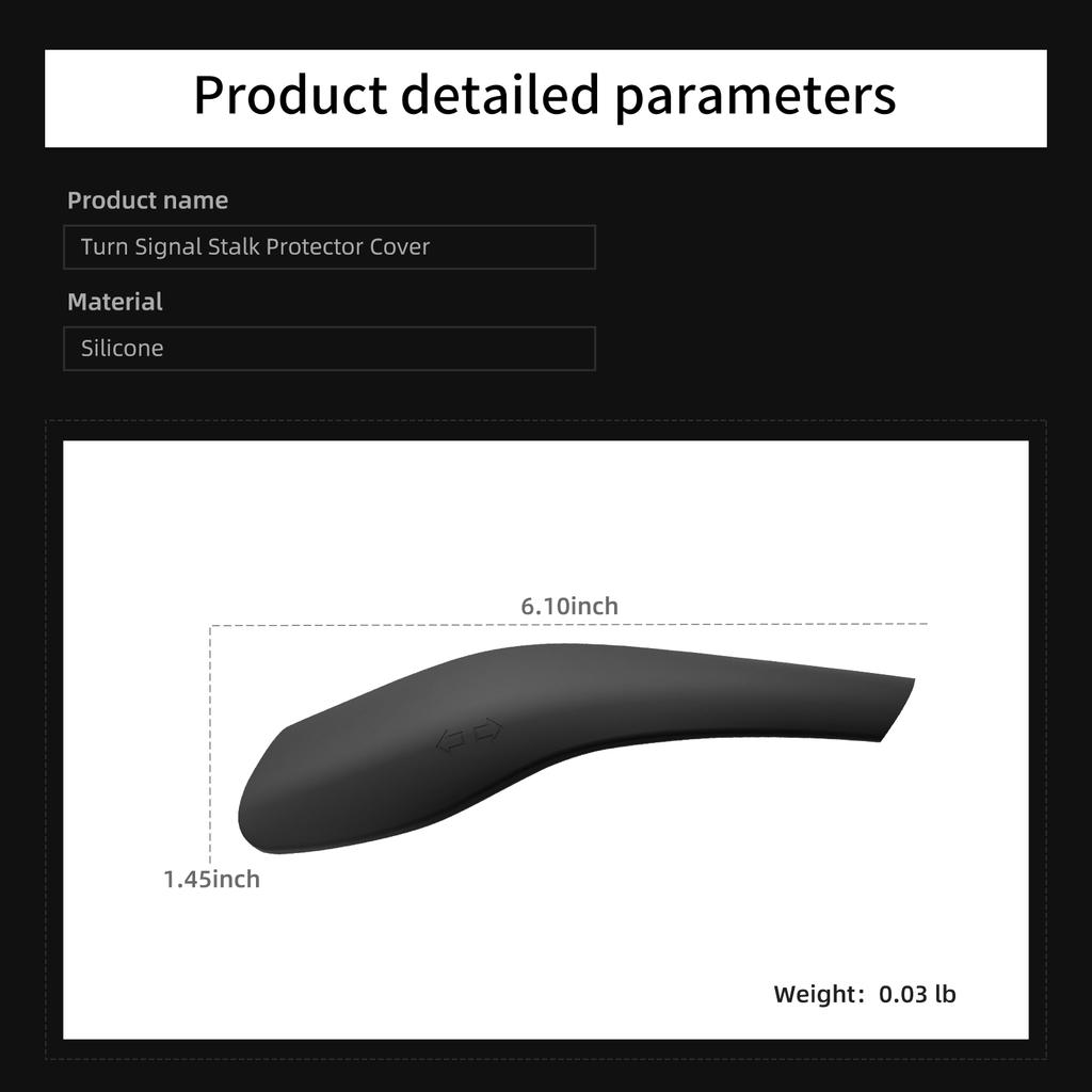 Smabee for Tesla Model Y L 2026+/ Model Y Juniper 2025+/ Model 3 Highland 2024+ Turn Signal Stalk Protector Cover Silicone Black
