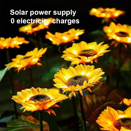Solar Sunflower Light LED Garden Artificial Flower Light with 36956 Sunflowers Outdoor Waterproof Stake Light for Backyard Flower Bed