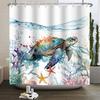 Underwater World Ocean Shower Curtain for Bathroom Seabed Animals Sea Turtle Dolphin Fish Waterproof Bathroom Curtain With Hooks