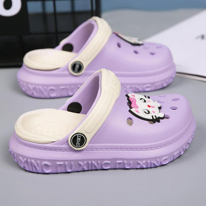 

Детские летние сандалии Baotou для мальчиков и девочек, тапочки Zhongtong Hole Shoes, дышащая детская пляжная обувь Classmates 35