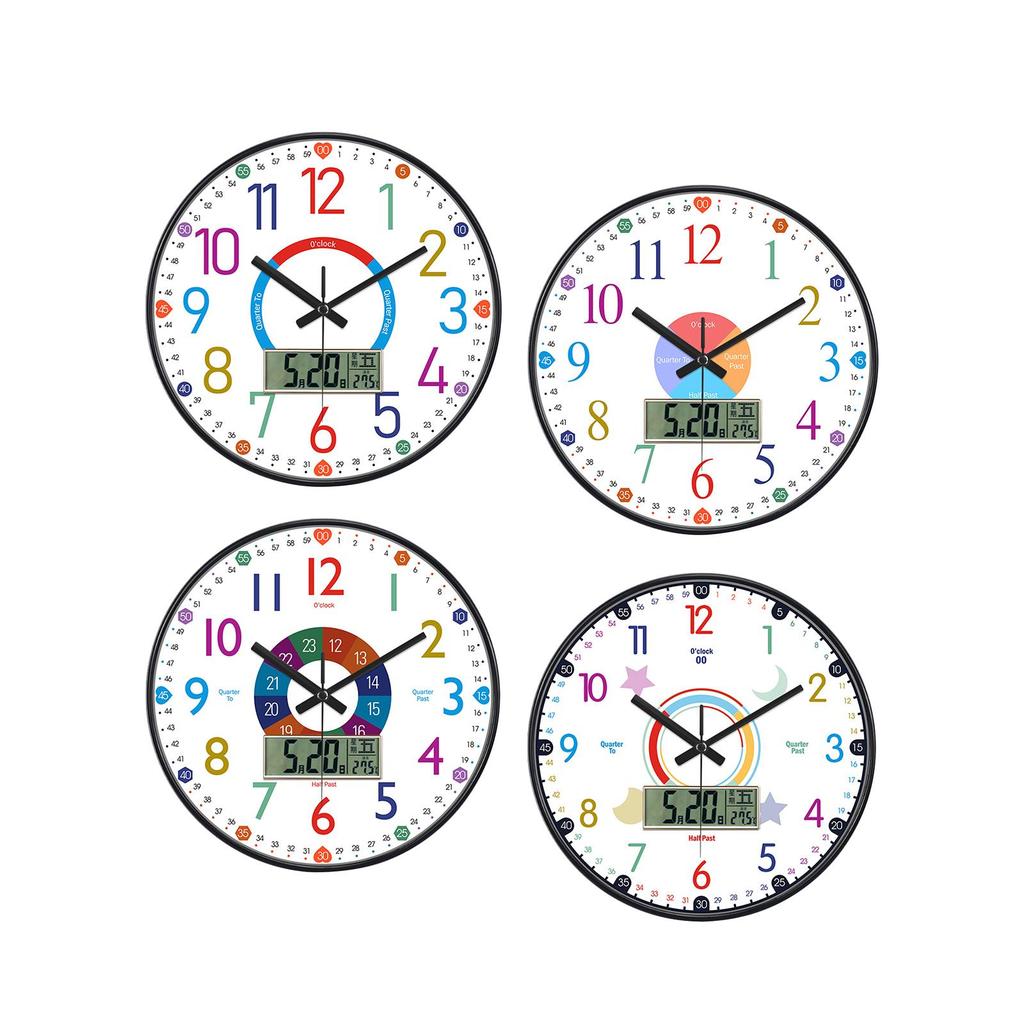 Learning Clock for Kids 12 Inch for Boys and Girls Room School Kids Room