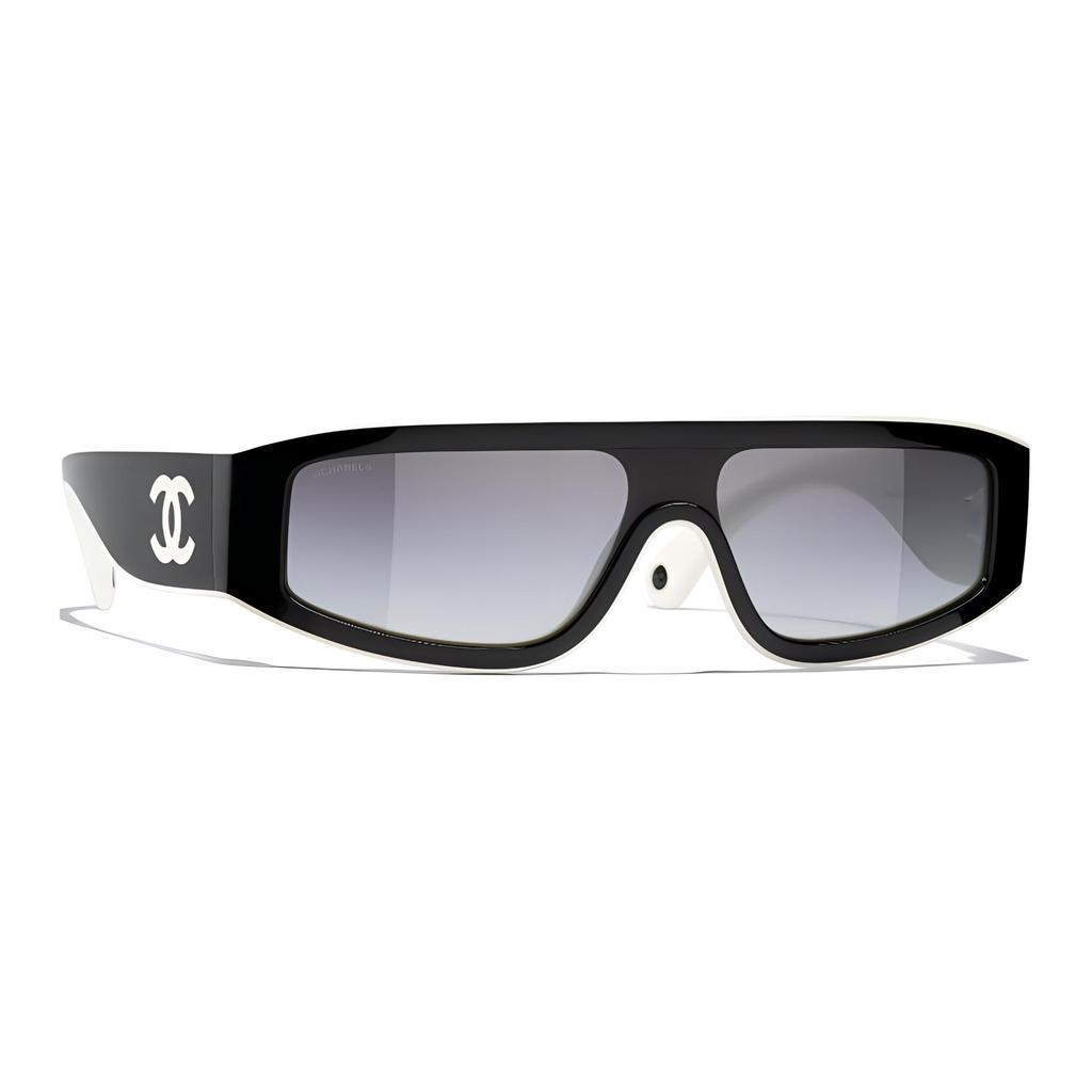 Chanel Irregular Frame Acetate Sunglasses Unisex sunglasses Black CH6057-1656/S6