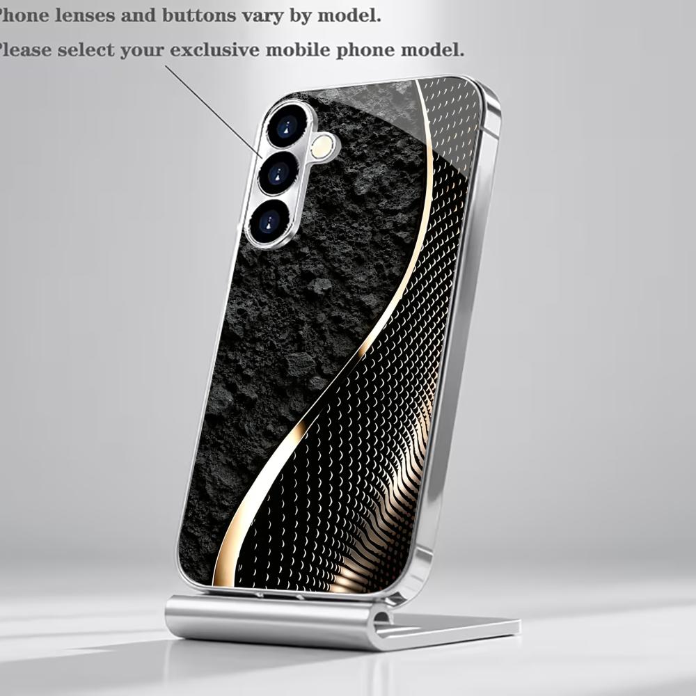 Sleek Carbon Fiber Black phone case glass s26 ultra case s25 ultra case for Samsung Galaxy S26 S25 S24 S23 S22 FE Ultra Plus