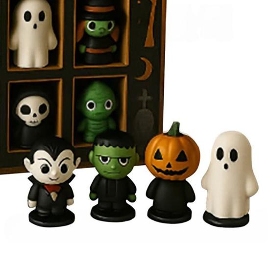 Yousheng Halloween Advent Calendar 24-Day Halloween Countdown Calendar with 24 Pcs Miniature Collectible Horror Doll Figures for Kids And Adults